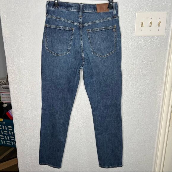 Madewell The High Rise Slim Boyjean Denim Dark Was Blue Women’s Jeans Sz 28 - Picture 3 of 13
